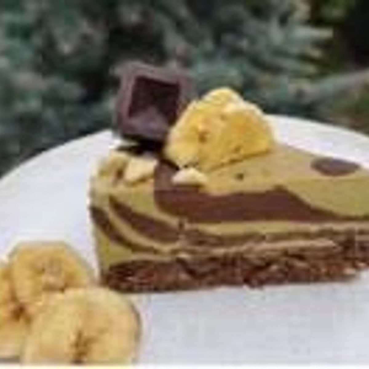 Felie raw vegană cu banană și ciocolată