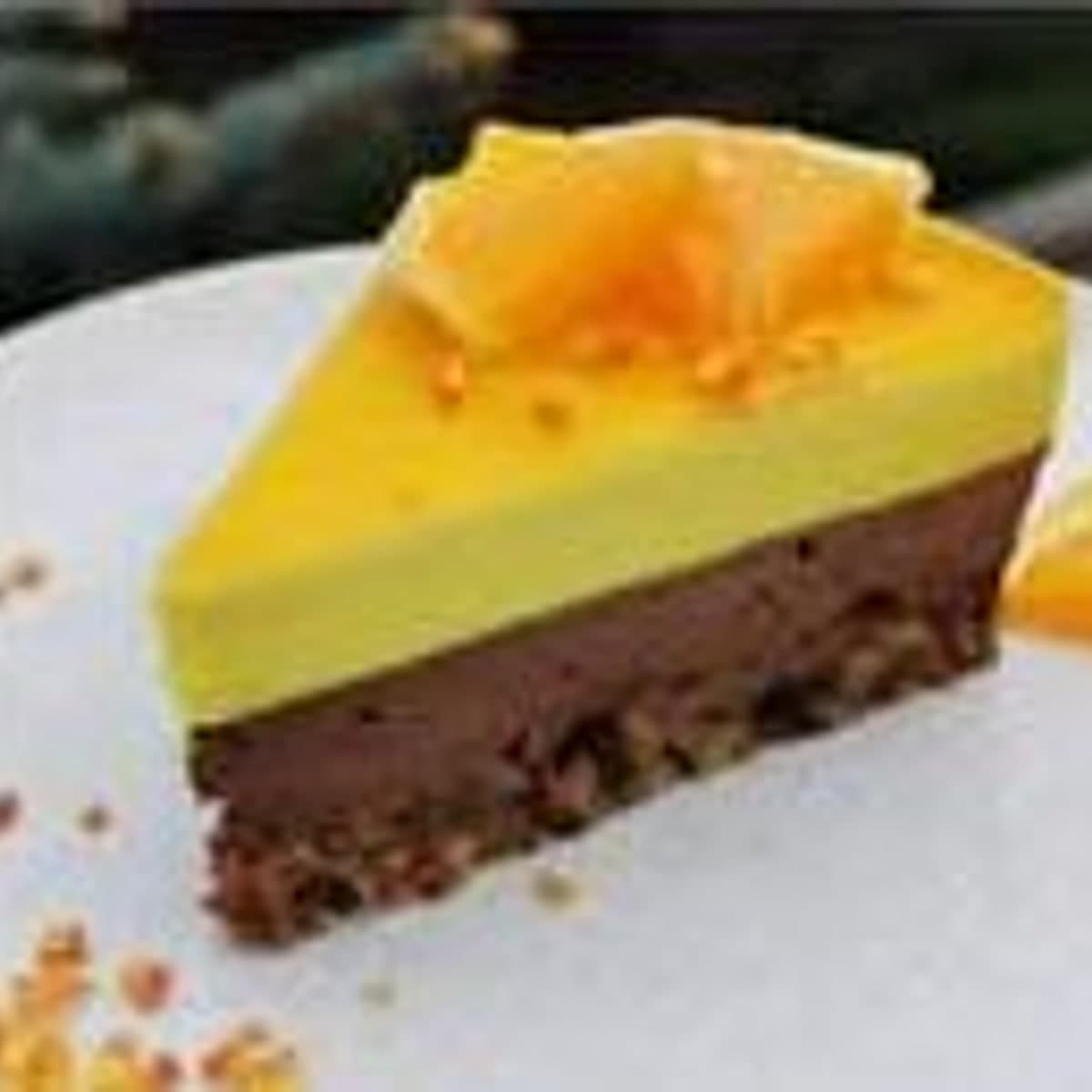 Felie raw vegană cu portocală și ciocolată